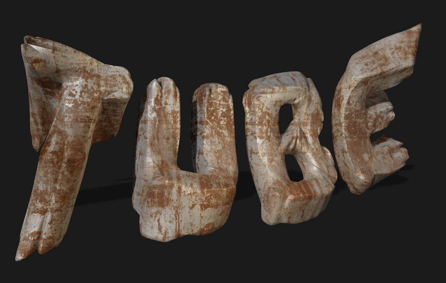 3D Текст из Старого Ржавого Металла