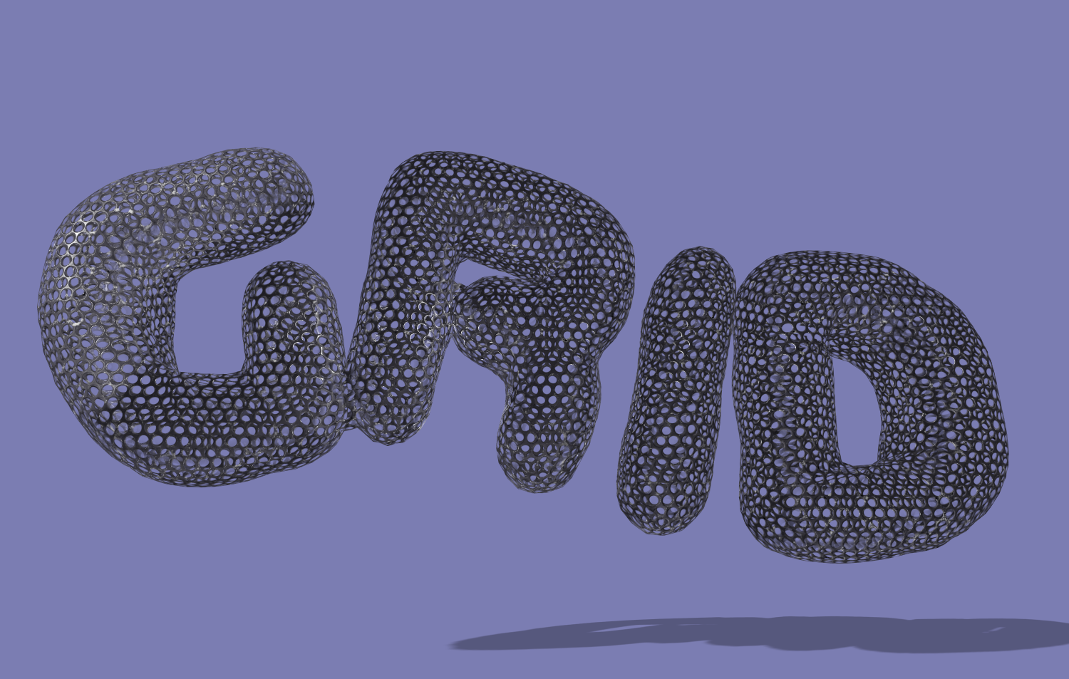 Создать 3D Текст с Эффектом Сетки