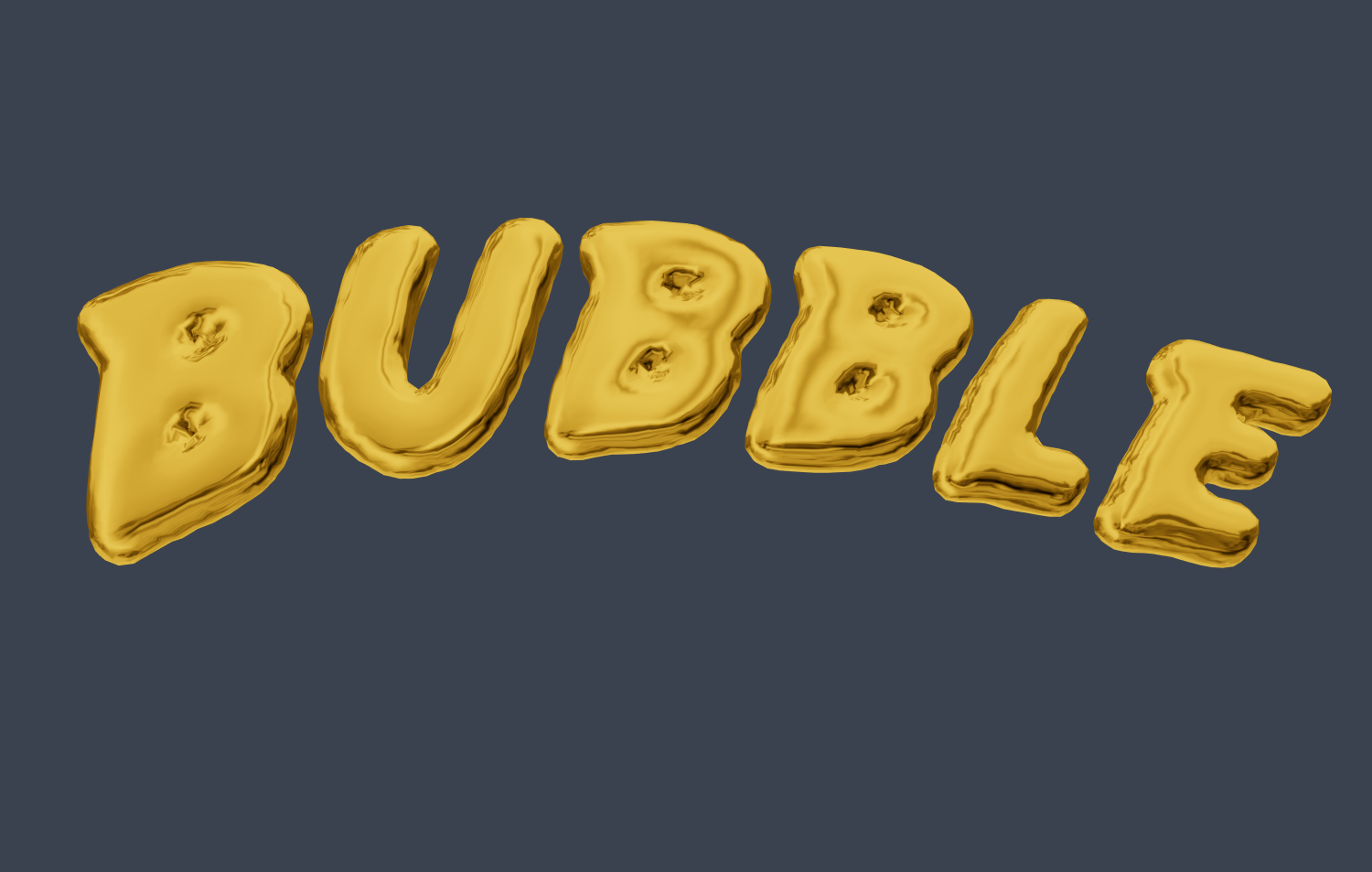 Золотой 3D Текст 'Bubble' Онлайн