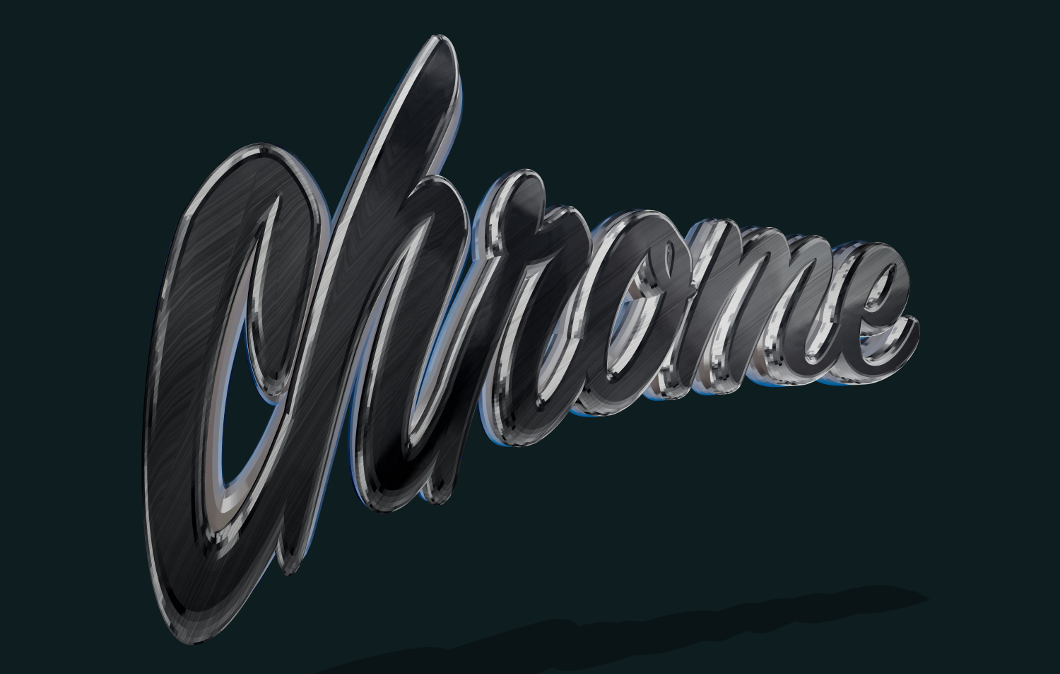 3D текст из шлифованного металла