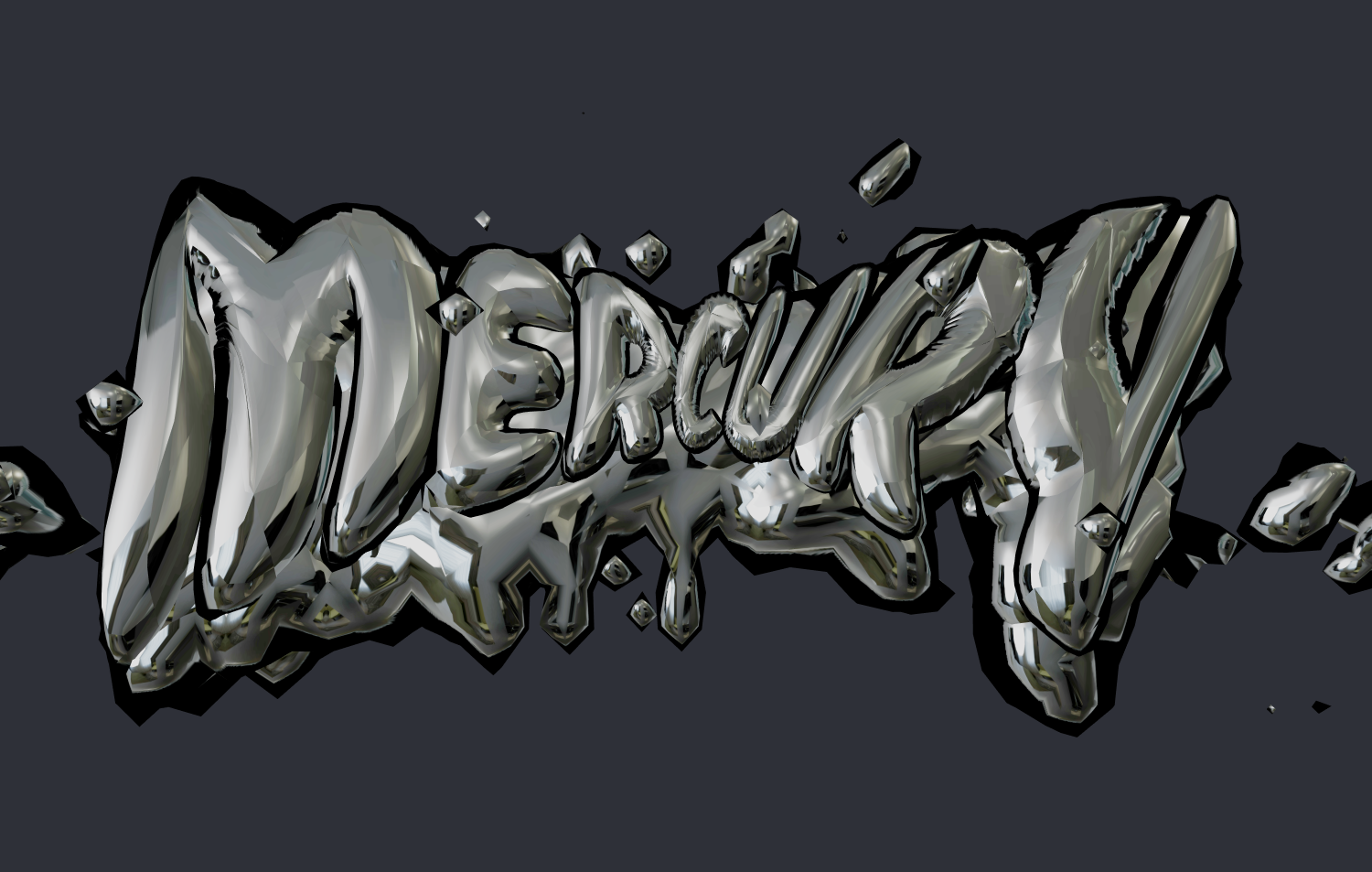 3D Текст в Стиле Ртути (MERCURY)