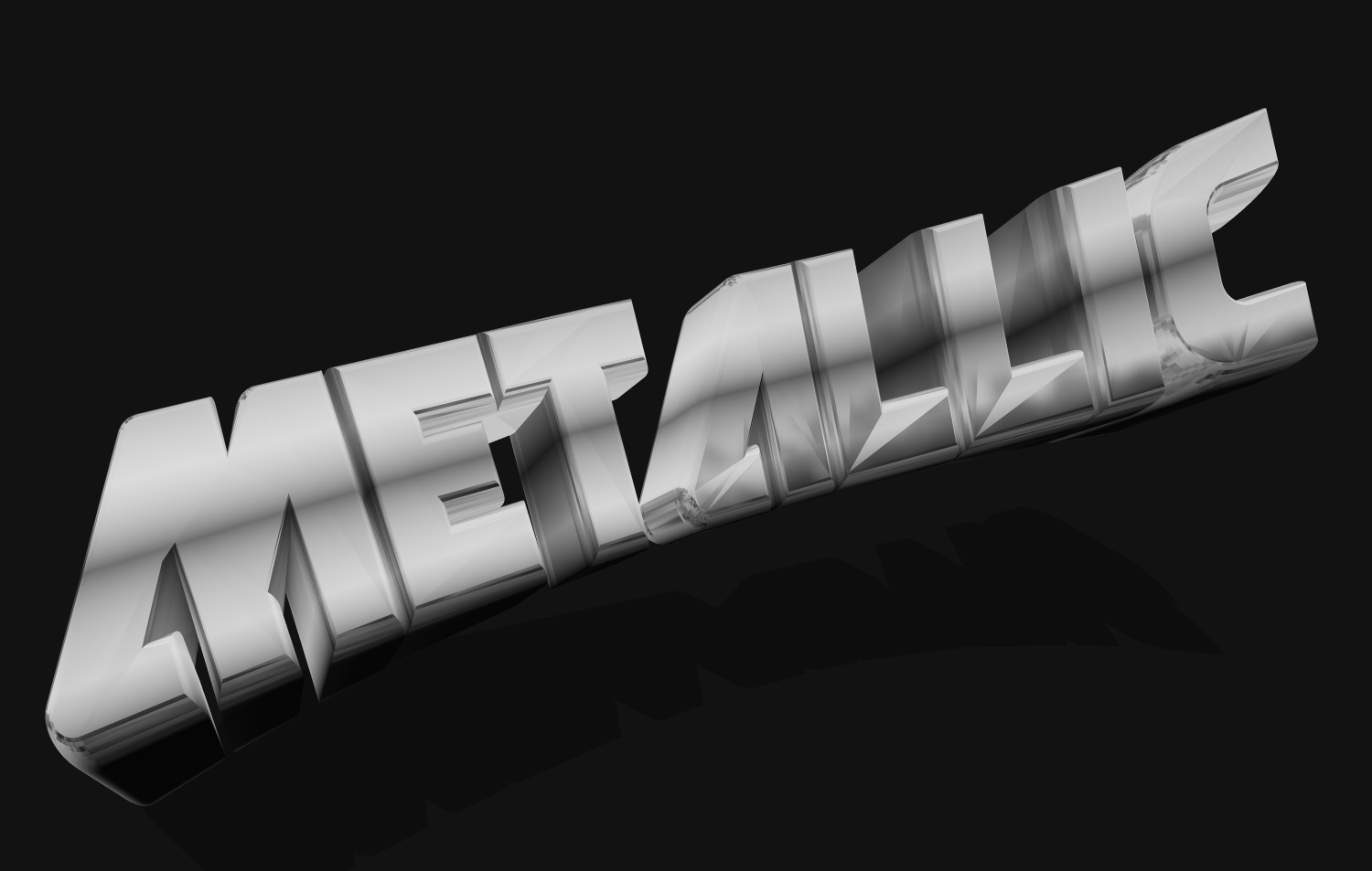 Глянцевый металлический 3D-текст