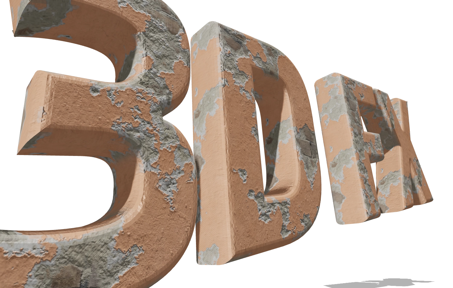 3D Текст 'Облупившаяся Штукатурка'