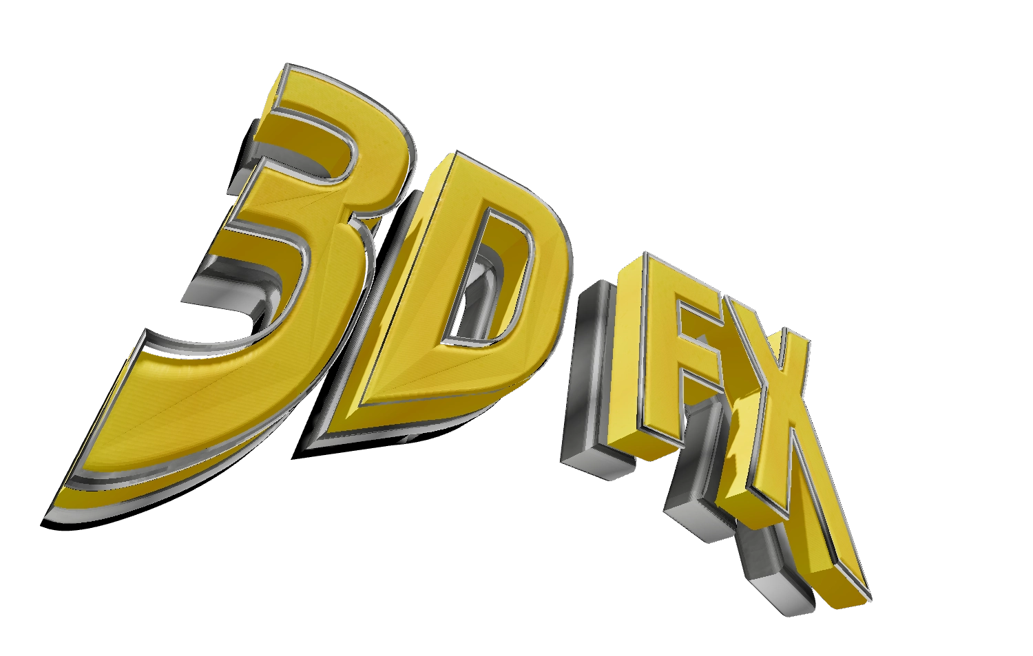 3D Текст 'Золото и Серебро'