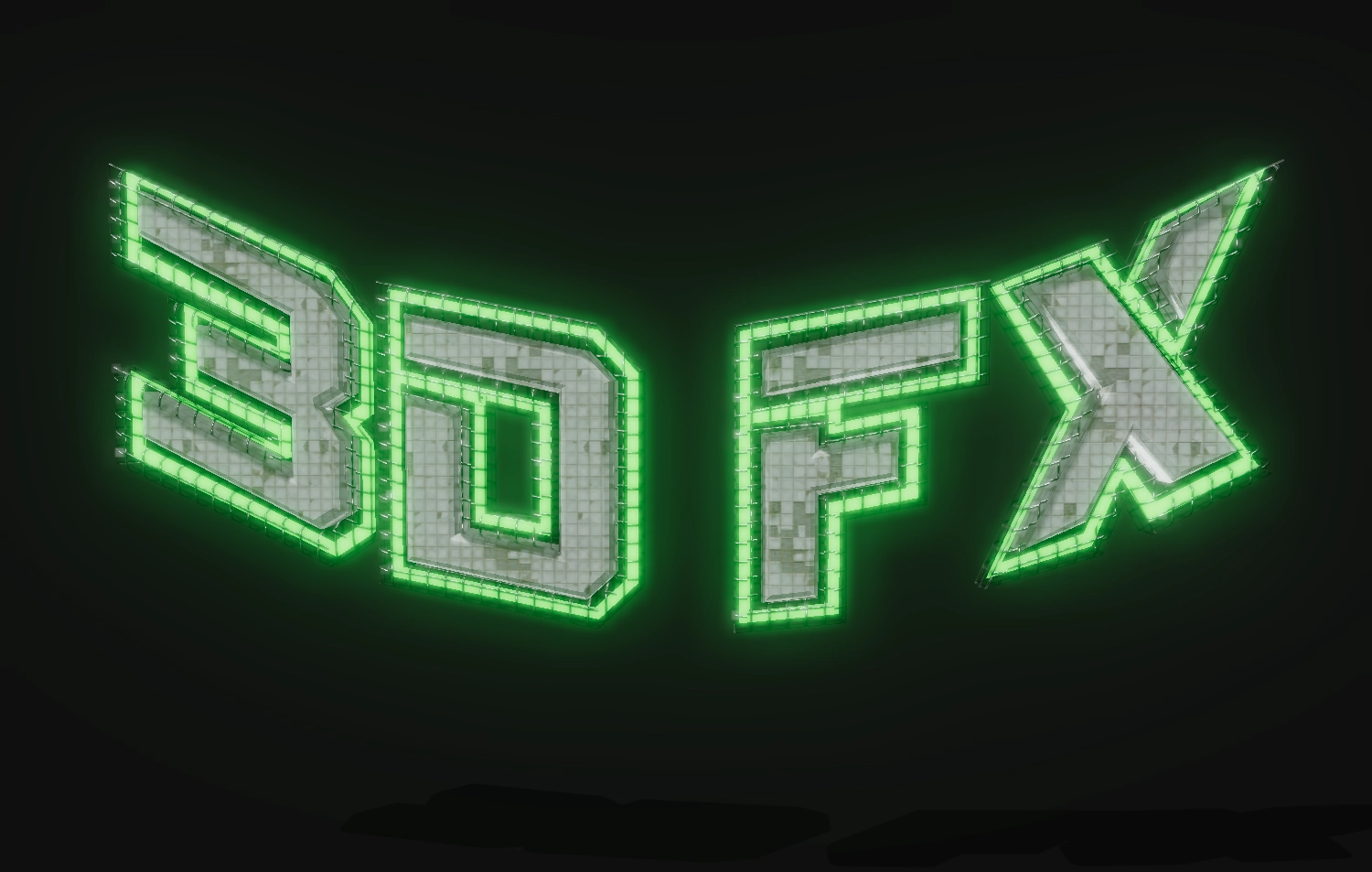 Футуристичный 3D Текст с Неоном