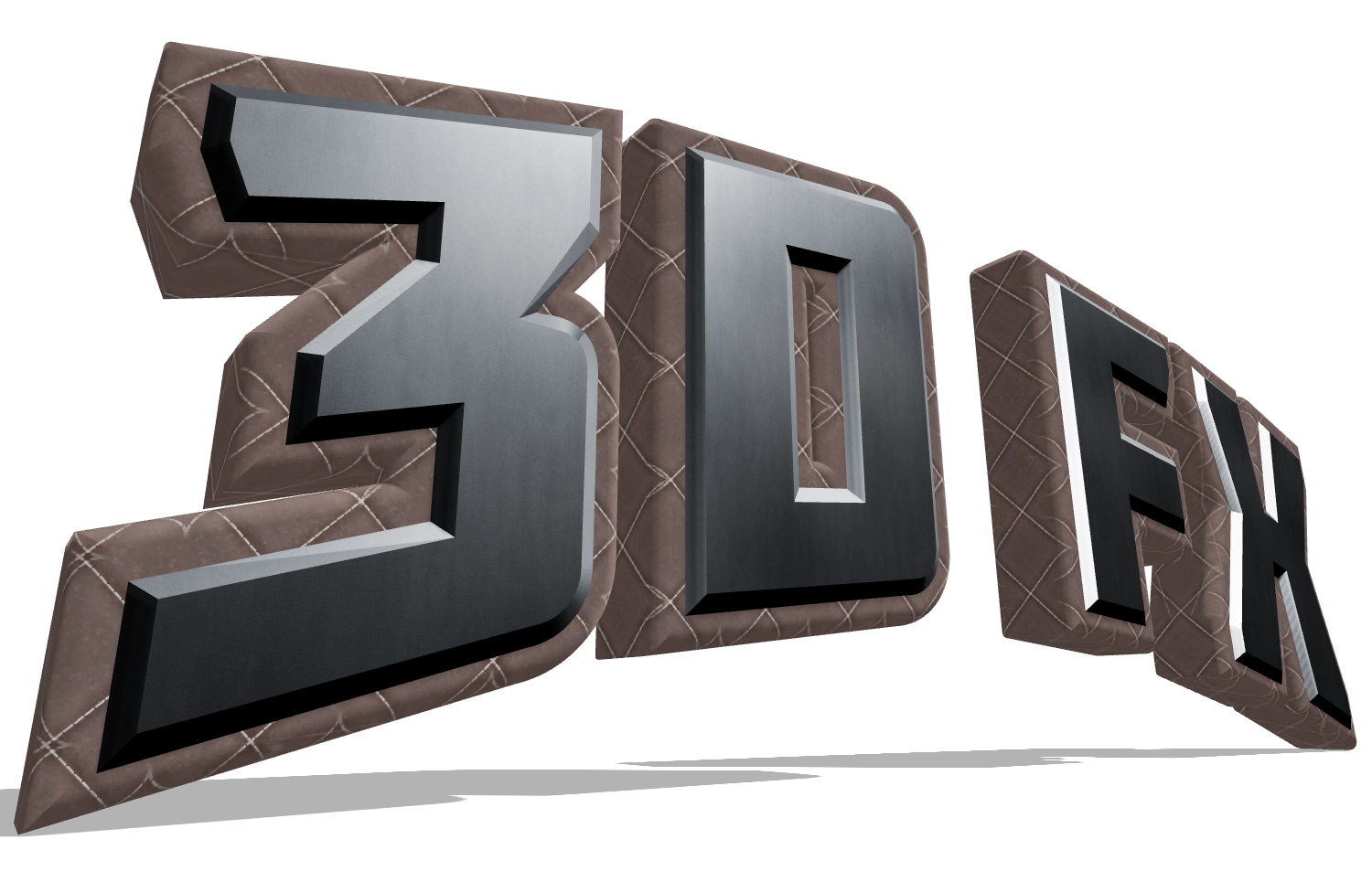 3D Текст 'Кожа и Сталь'