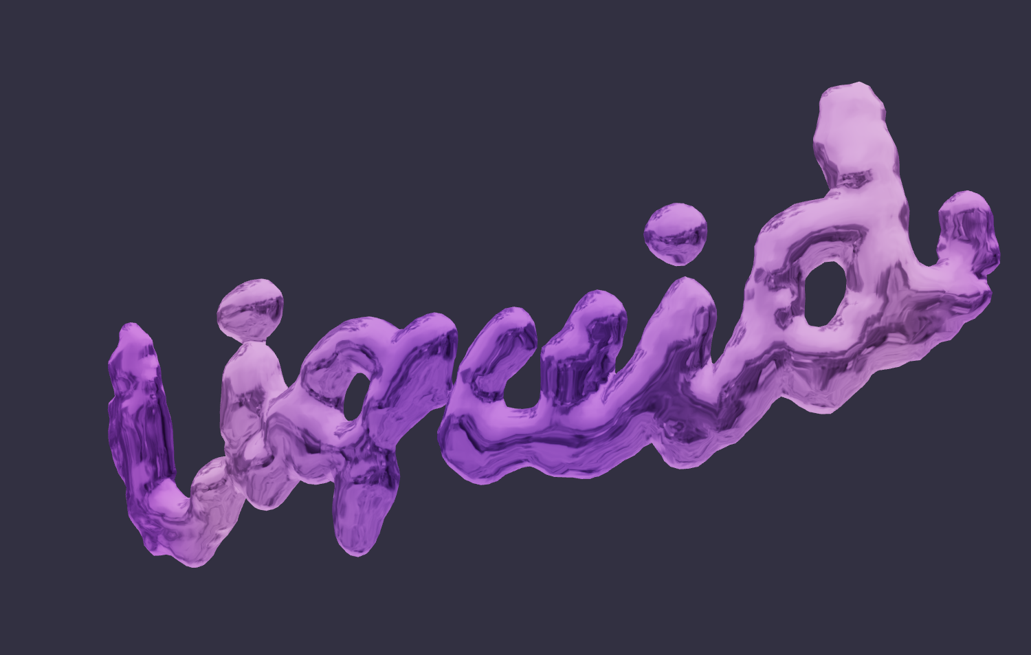 3D-Эффект Жидкого Хрома для Текста