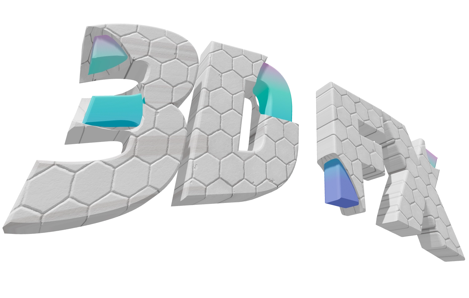 3D Текст 'Плитка с Градиентом'