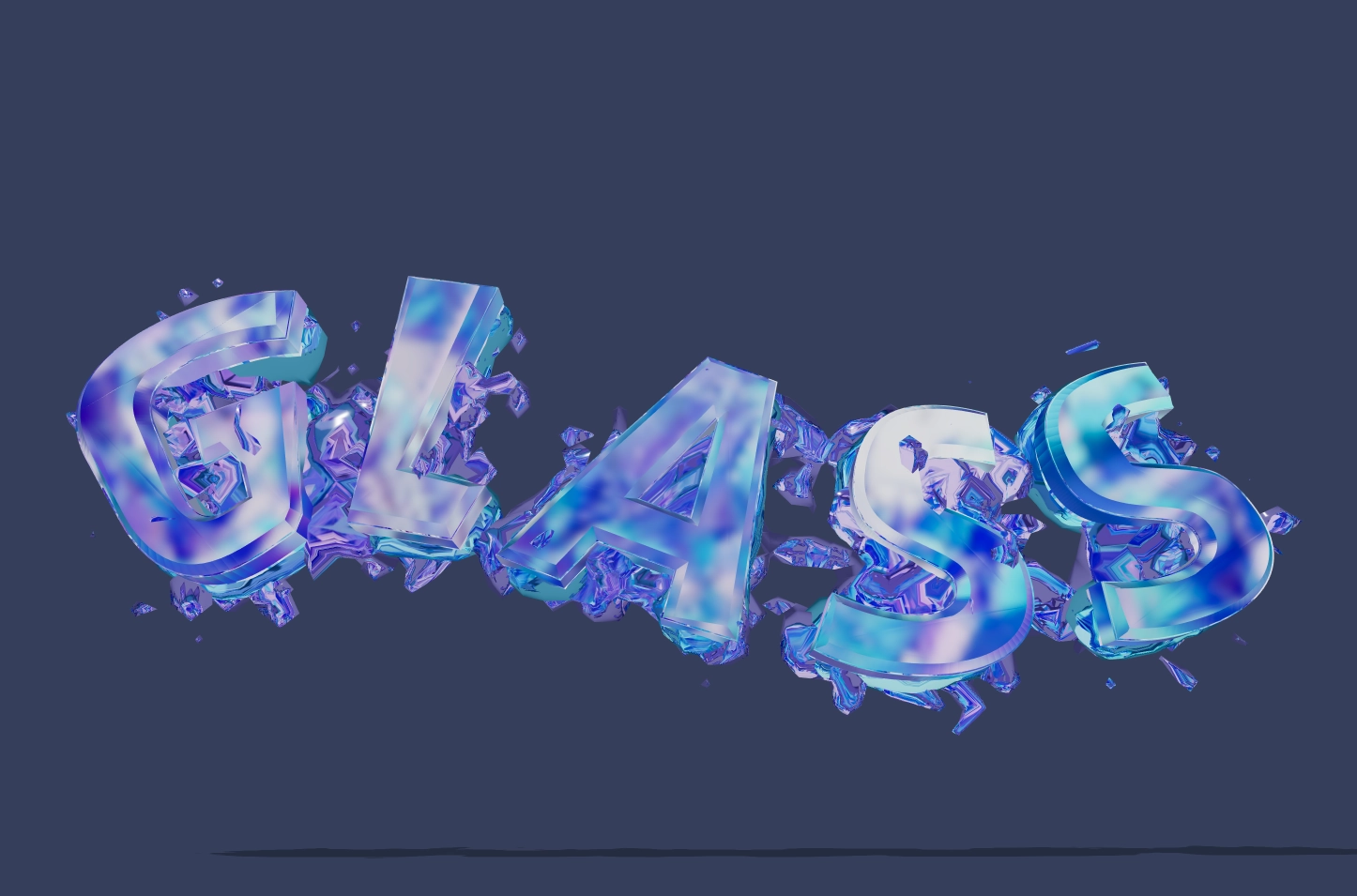 3D Текст из Битого Стекла