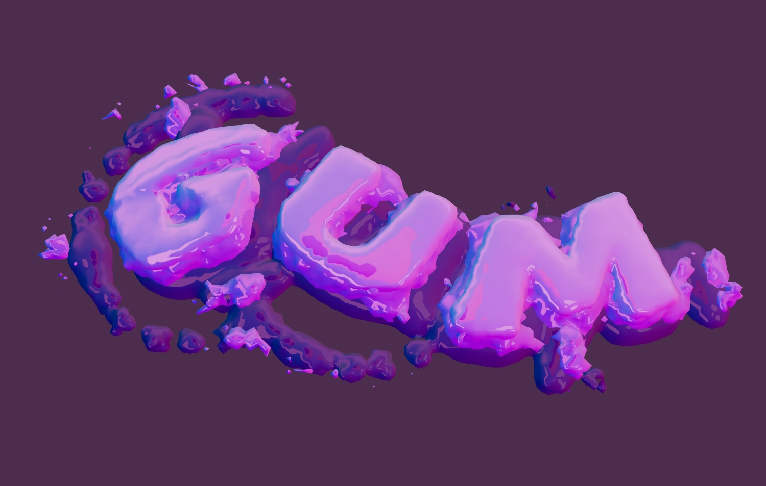 3D Текст 'Жвачка' (Gum Effect)