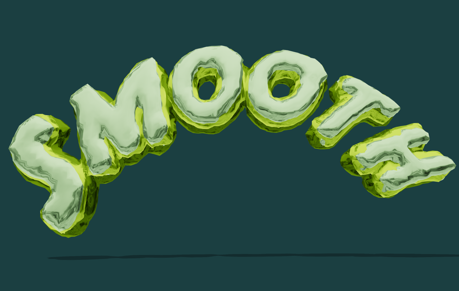 Жидкий 3D Текст 'Smooth' с Тенью