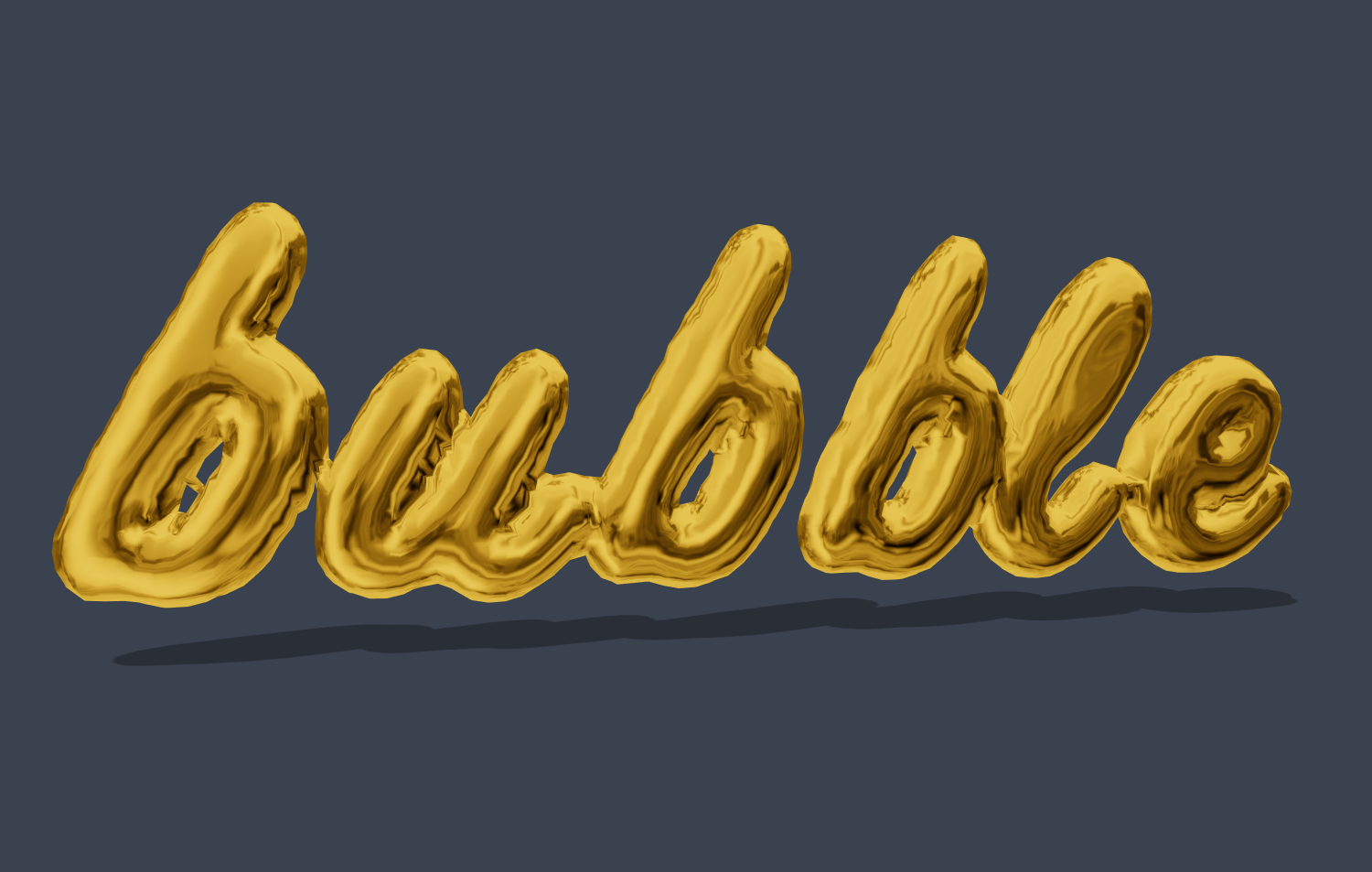 Золотой 3D Текст 'Bubble' для Логотипа