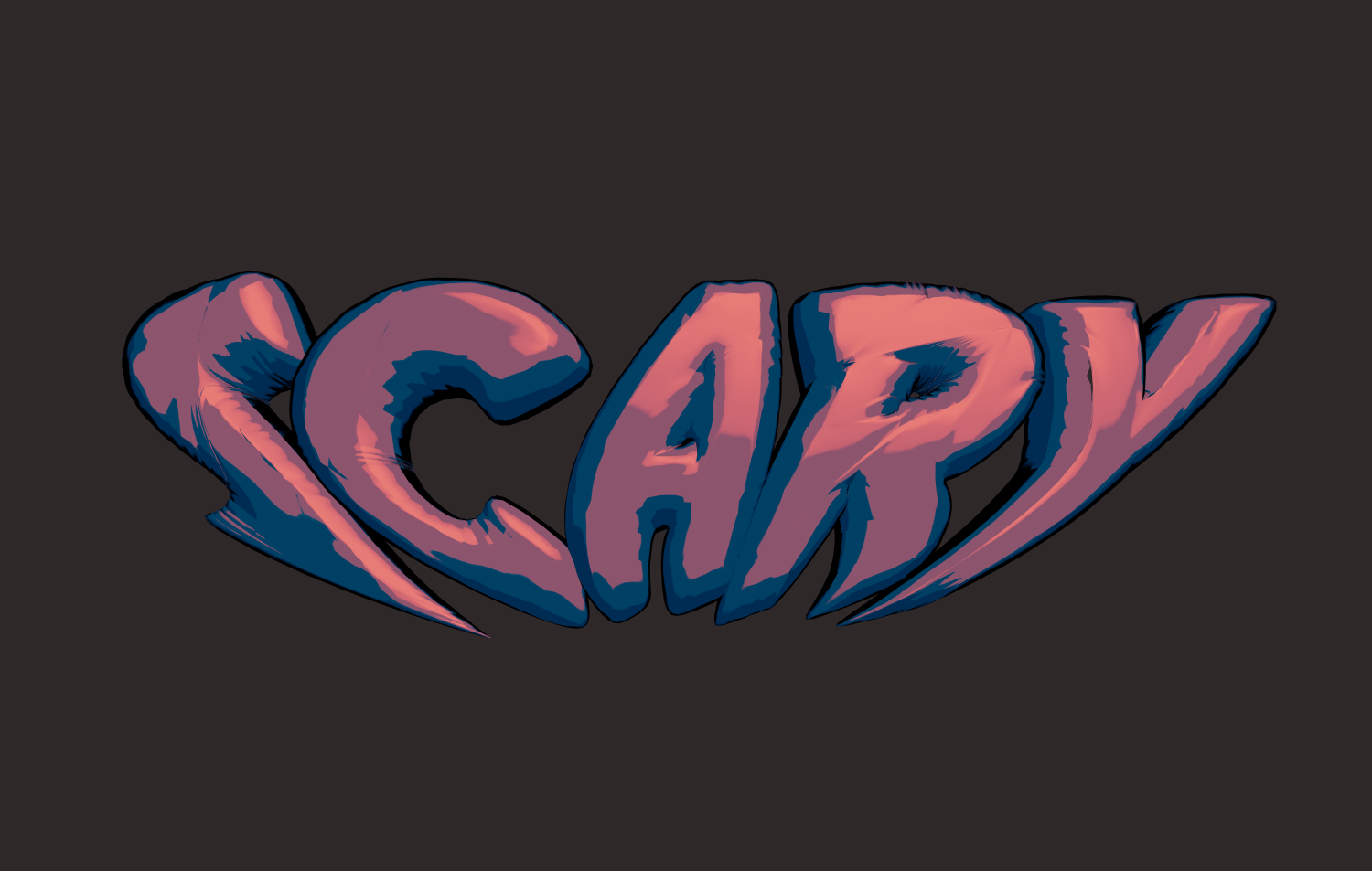 Мрачный 3D Текст 'Scary' для Хоррора